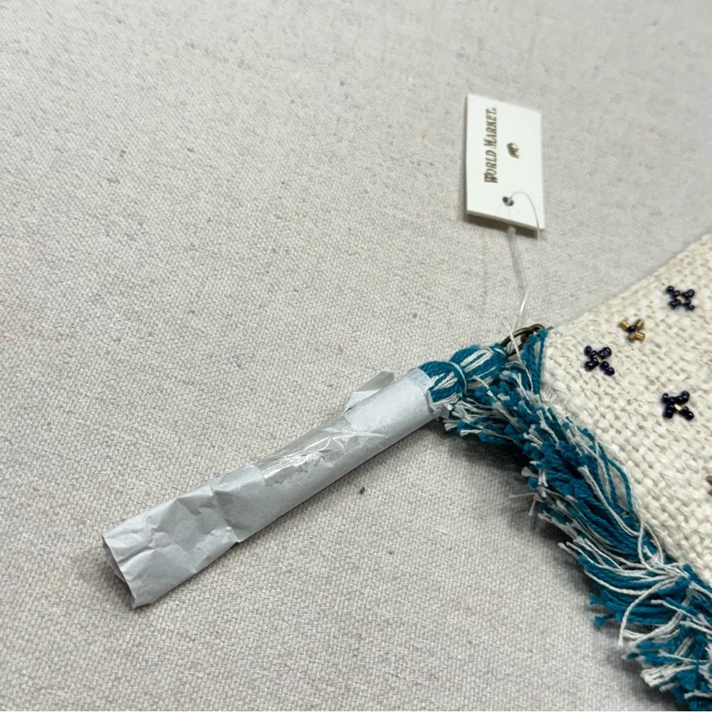 World Market Beaded Clutch with Teal Accents - NWT
